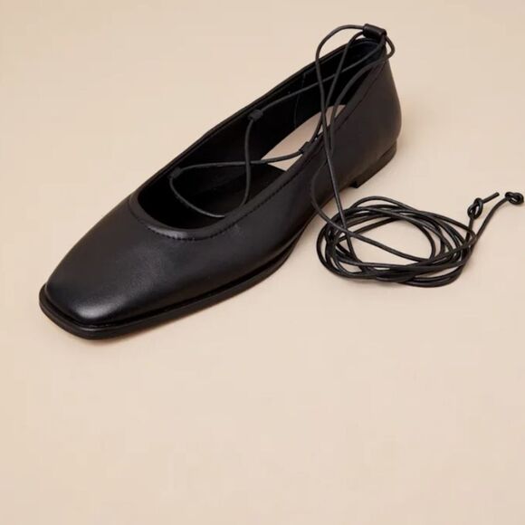 BRAND NEW DOLCE VITA RYDER  LEATHERC LACE UP BALLET FLATS - Picture 7 of 16
